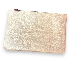 4/$25 Pale Pink Iridescent Textured Zip Up Makeup Bag